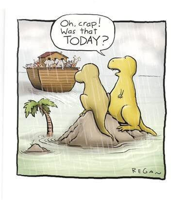 now extinct dinosaurs forgot the day noahs ark escaped the flood